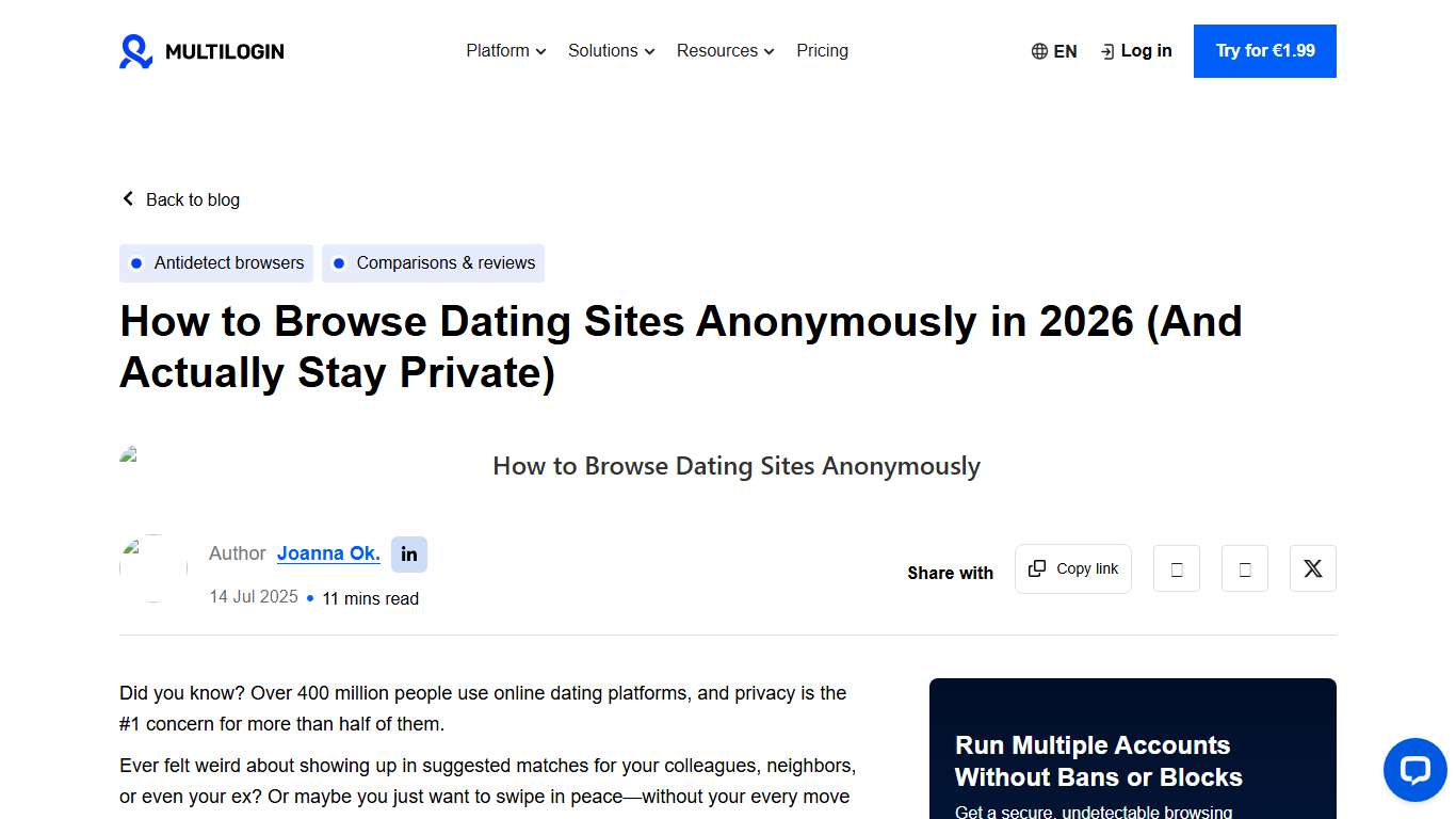 How to Browse Dating Sites Anonymously – Dating Privacy in 2026